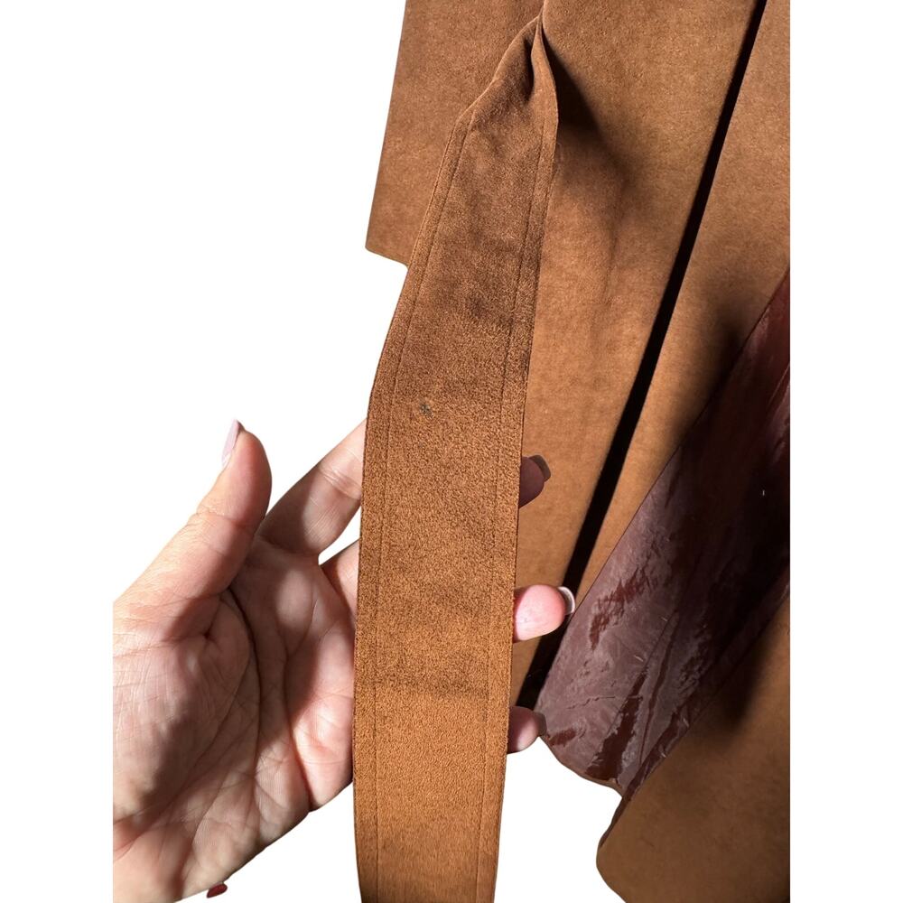 VINTAGE JERRY SILVERMAN SUEDE TRENCH COAT BROWN GORGEOUSE MADE IN USA - Picture 7 of 11